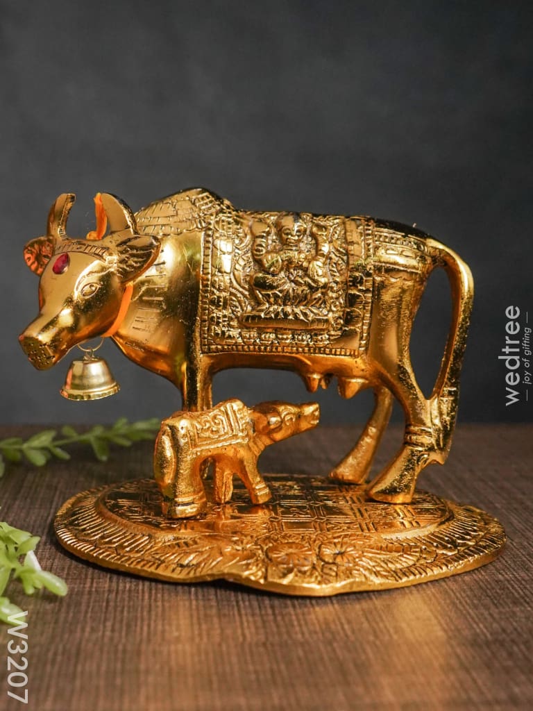 White Metal Cow And Calf - W3207
