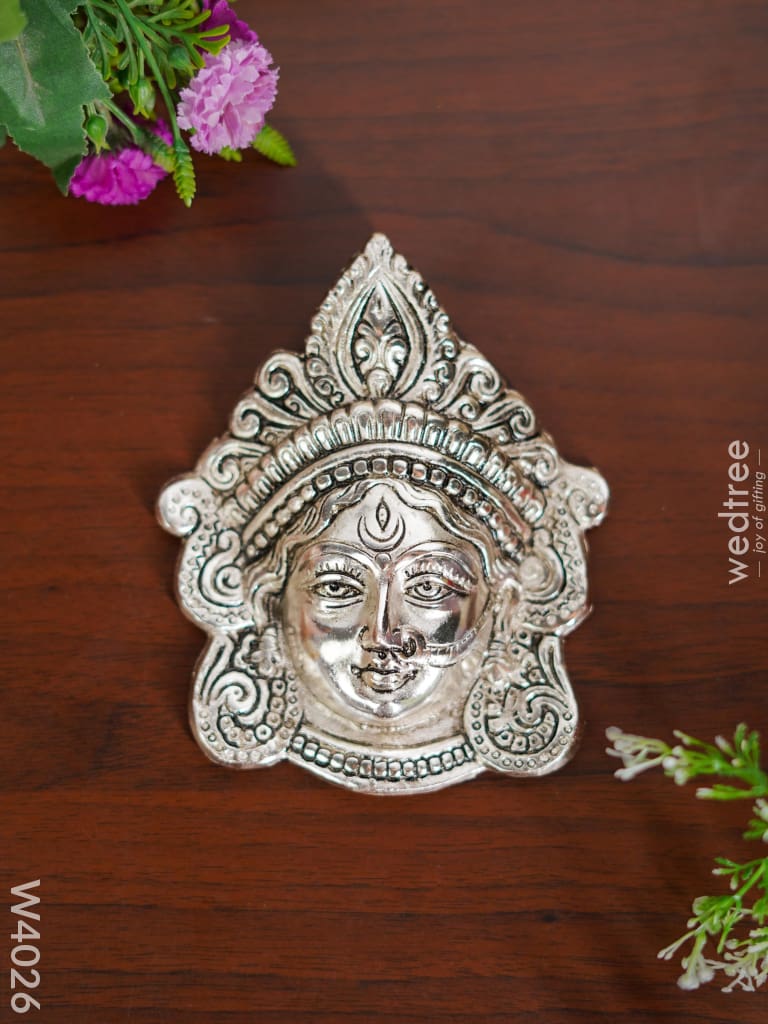 White Metal Durga/Amman Face - W4026 Divine Figurines