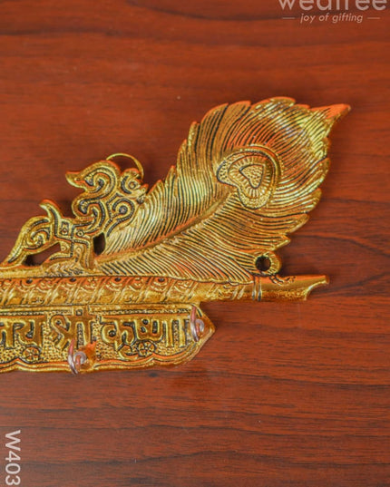 White Metal Flute Key Hanger Gold Finish - W4031 Key Hangers