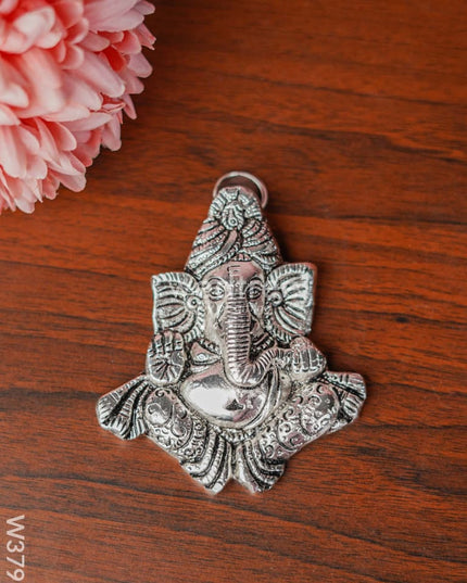 White Metal Ganesha Wall Hanging (Silver Finish) - W3791 Divine Figurines