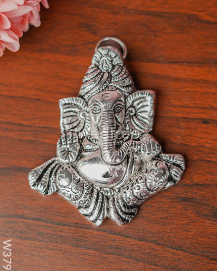 White Metal Ganesha Wall Hanging (Silver Finish) - W3791 Divine Figurines