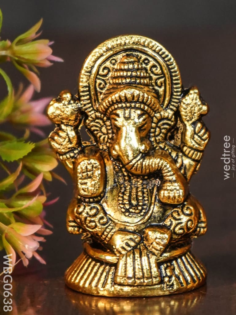 White Metal Lakshmi-Ganesha Idol - Wbg0638 Divine Return Gifts