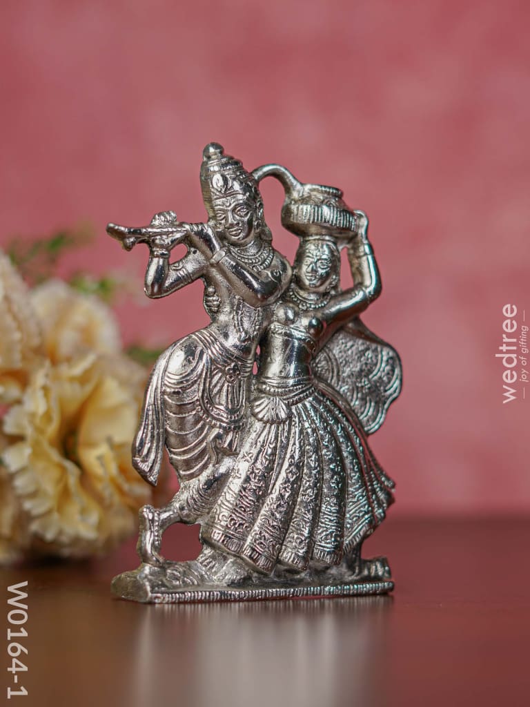 White Metal Radha Krishna Matki - W0164 Divine Figurines