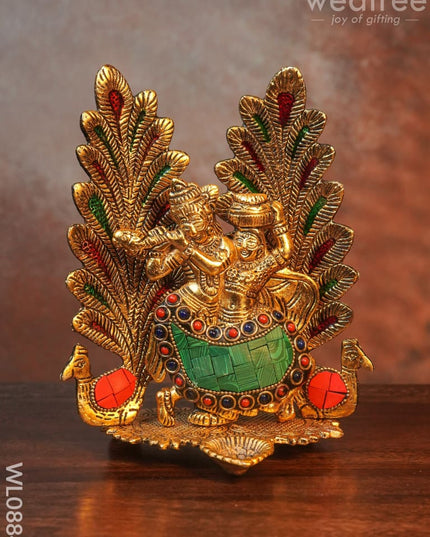 White Metal Radhe Krishna In Oxidised Finish - Wl0884
