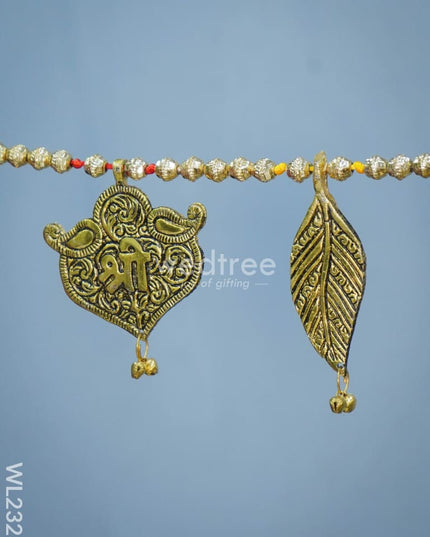 White Metal Thoran - Embossed Ganesha & Leaf Wl2323 Thorans