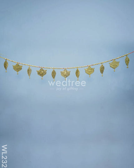 White Metal Thoran - Embossed Ganesha & Leaf Wl2323 Thorans