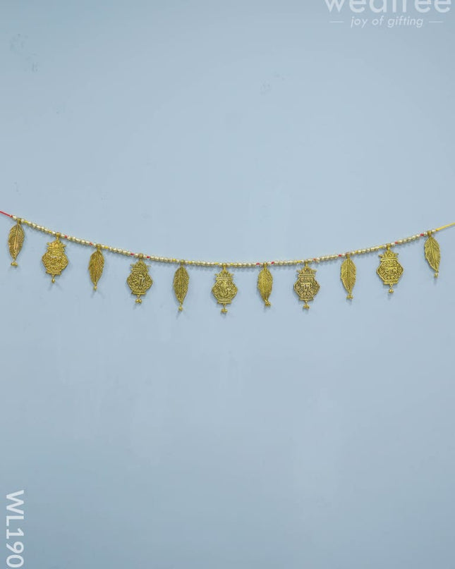 White Metal Thoran - Kalash Motifs (Antique Gold Finish) Wl1902 Thorans