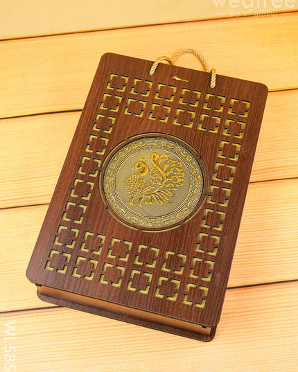 Wooden Annapakshi Box with Oxidized Bottle & 3 Glass - WL5852 - Bottles & mugs