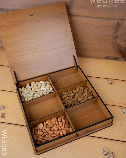 Wooden Annapakshi Dry Fruit Box - 12x12 inch - WL5383-1 - Dry Fruit Box