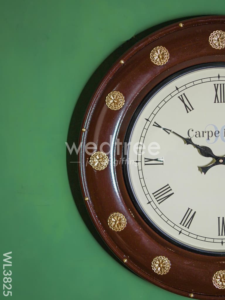 Wall Clock - Wooden Coin Designed Frame (18 Inch) Wl3825 Clocks