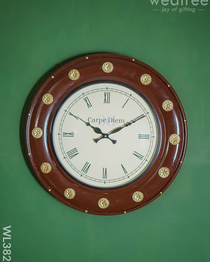 Wall Clock - Wooden Coin Designed Frame (18 Inch) Wl3825 Clocks