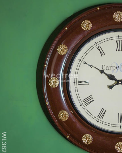 Wall Clock - Wooden Coin Designed Frame (18 Inch) Wl3825 Clocks