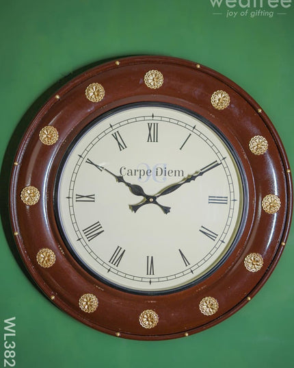 Wall Clock - Wooden Coin Designed Frame (18 Inch) Wl3825 Clocks