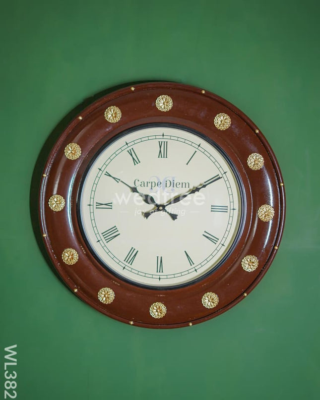 Wall Clock - Wooden Coin Designed Frame (18 Inch) Wl3825 Clocks