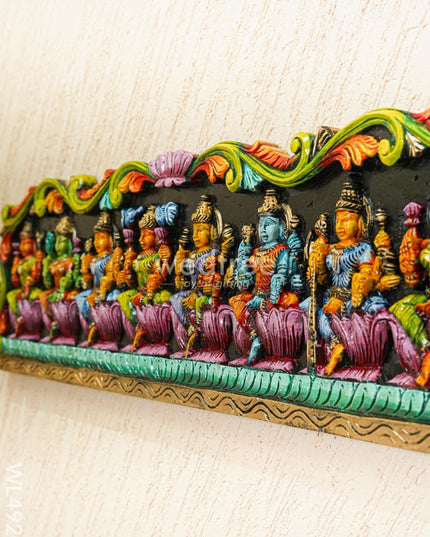 Wooden Carved Ashta Lakshmi Panel - 42 inch - WL4920 Wooden Decor