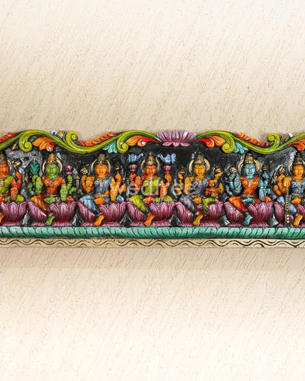 Wooden Carved Ashta Lakshmi Panel - 42 inch - WL4920 Wooden Decor