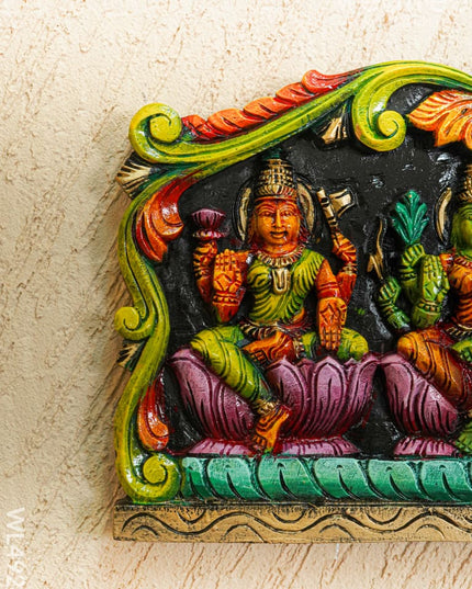 Wooden Carved Ashta Lakshmi Panel - 42 inch - WL4920 Wooden Decor