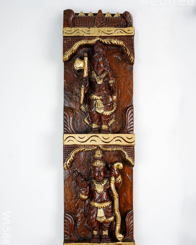 Wooden Carved Dasavatharam Wall Hanging Panel - Set of 2 - WL5884 - Wooden Artifacts