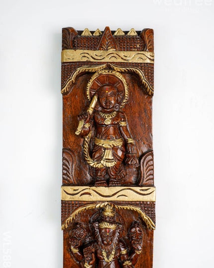 Wooden Carved Dasavatharam Wall Hanging Panel - Set of 2 - WL5884 - Wooden Artifacts