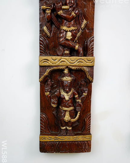 Wooden Carved Dasavatharam Wall Hanging Panel - Set of 2 - WL5884 - Wooden Artifacts