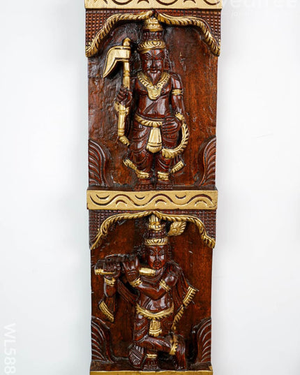Wooden Carved Dasavatharam Wall Hanging Panel - Set of 2 - WL5884 - Wooden Artifacts