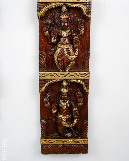 Wooden Carved Dasavatharam Wall Hanging Panel - Set of 2 - WL5884 - Wooden Artifacts