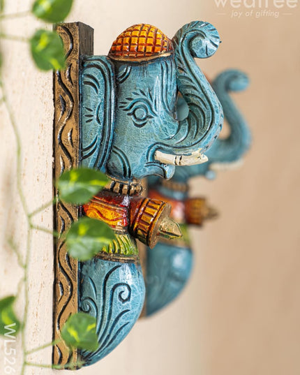 Wooden Carved Elephant Bracket - 12 inch - Set of 2 - WL5262 - Wooden Artifacts