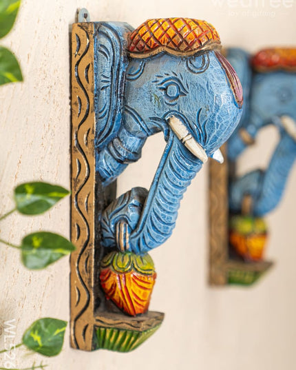 Wooden Carved Elephant Bracket - 12 inch - Set of 2 - WL5263 - Wooden Artifacts
