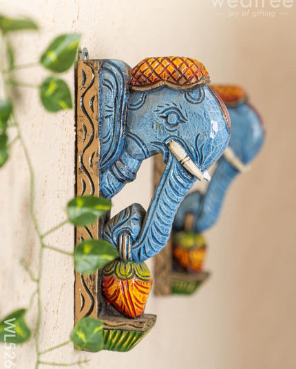 Wooden Carved Elephant Bracket - 12 inch - Set of 2 - WL5263 - Wooden Artifacts