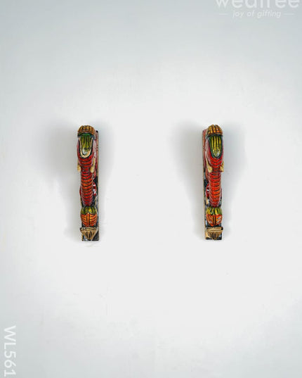 Wooden Carved Elephant Bracket - 12 inch - Set of 2 - WL5618 - Wooden Artifacts