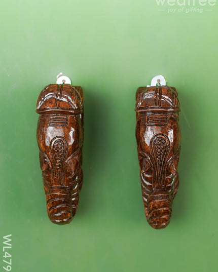 Wooden Carved Elephant Bracket - Set Of 2 Wl4790 Decor