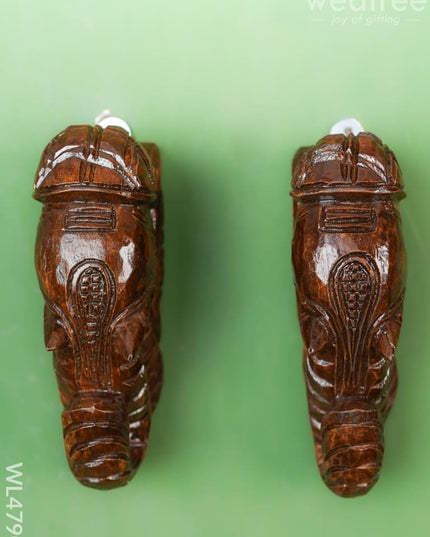 Wooden Carved Elephant Bracket - Set Of 2 Wl4790 Decor