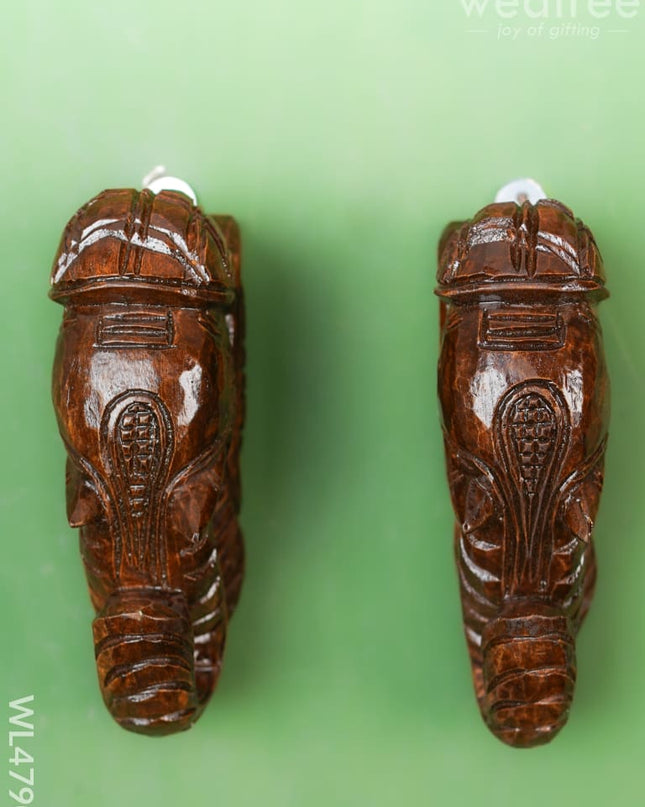 Wooden Carved Elephant Bracket - Set Of 2 Wl4790 Decor