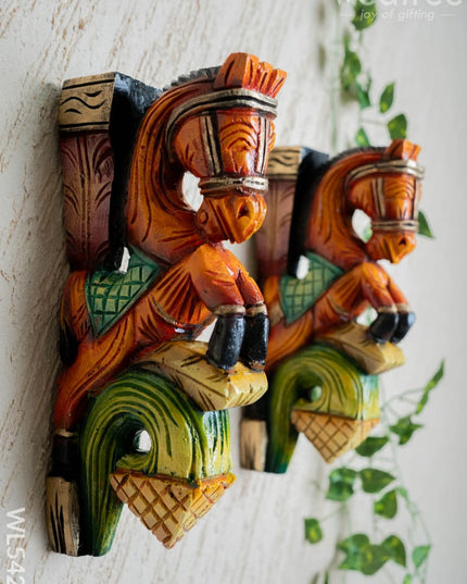Wooden Carved Horse Bracket - 12 inch - Set of 2 - WL5424 - Wooden Artifacts