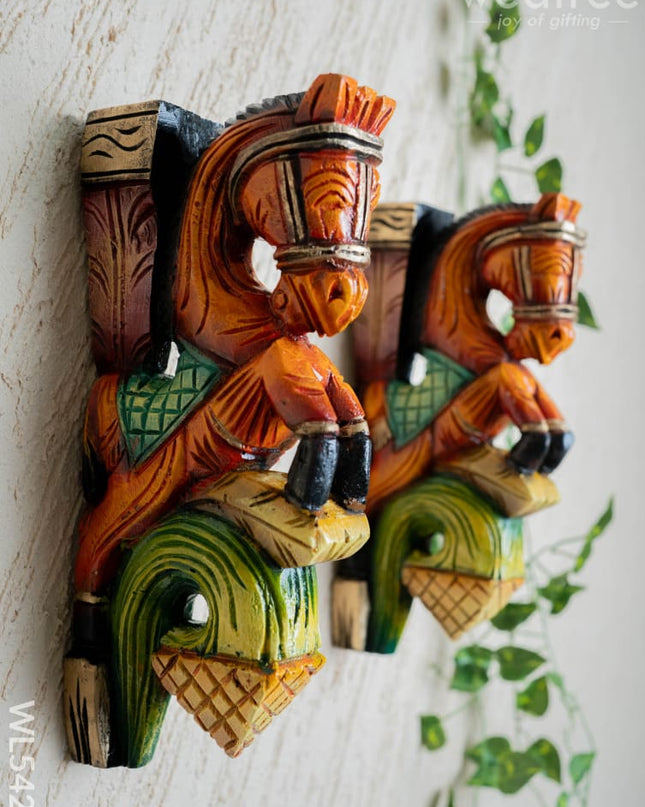 Wooden Carved Horse Bracket - 12 inch - Set of 2 - WL5424 - Wooden Artifacts