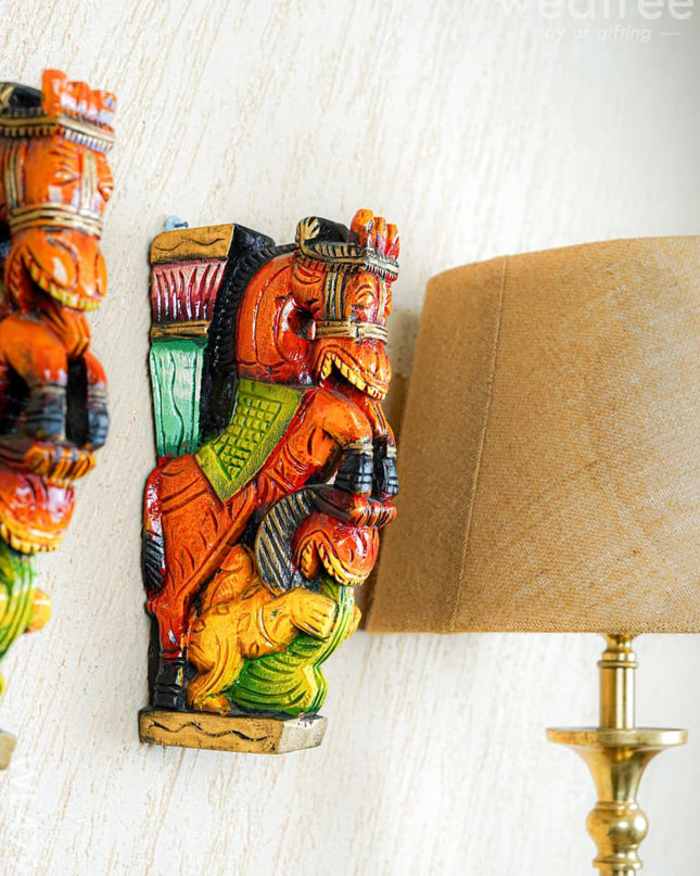 Wooden Carved Horse Bracket - Set of 2 - WL4793 - Wooden Artifacts