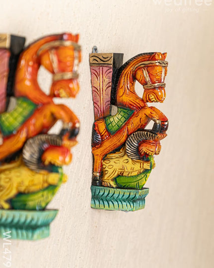 Wooden Carved Horse Bracket - Set of 2 - WL4793 - Wooden Artifacts