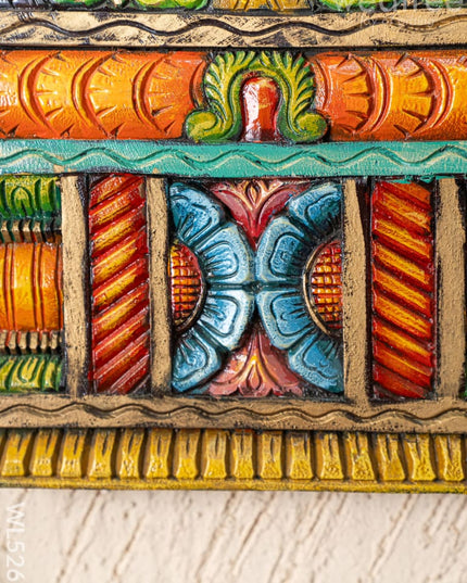 Wooden Carved - Kovil Gopuram Wall Hanging - 15 inch - WL5267 - Wooden Artifacts