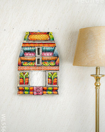 Wooden Carved - Kovil Gopuram Wall Hanging - 18 inch - WL5560 - Wooden Artifacts
