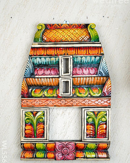 Wooden Carved - Kovil Gopuram Wall Hanging - 18 inch - WL5560 - Wooden Artifacts