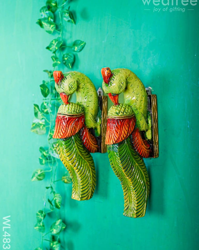 Wooden Carved Parrot Bracket - 12 inch - Set of 2 - WL4837 Wooden Decor