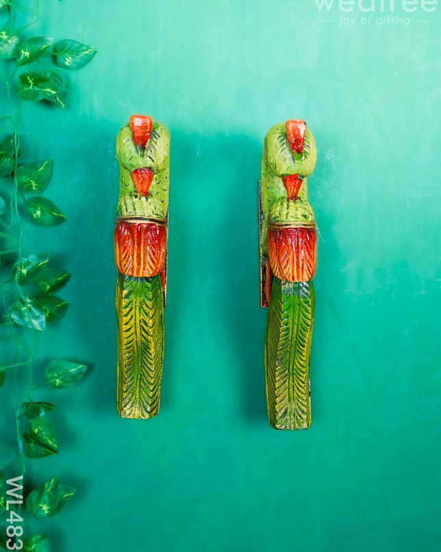 Wooden Carved Parrot Bracket - 12 inch - Set of 2 - WL4837 Wooden Decor