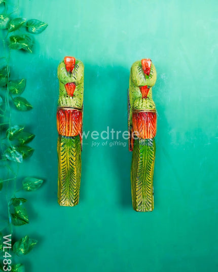 Wooden Carved Parrot Bracket - 12 inch - Set of 2 - WL4837 Wooden Decor