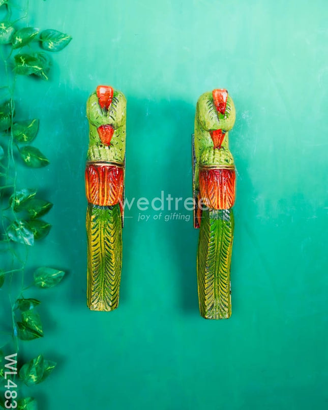 Wooden Carved Parrot Bracket - 12 inch - Set of 2 - WL4837 Wooden Decor