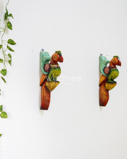 Wooden Carved Parrot Bracket - 12 inch - Set of 2 - WL4918 Wooden Decor