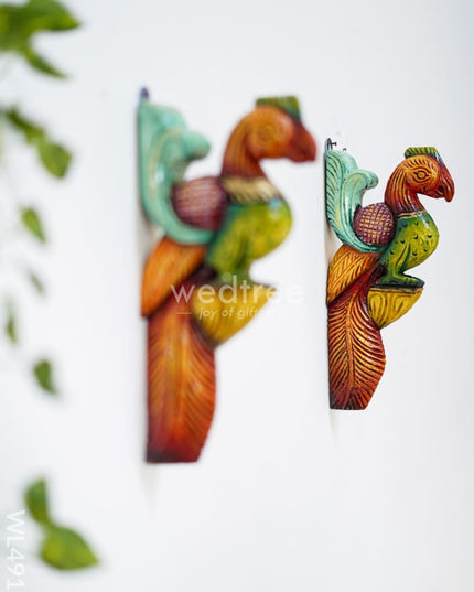 Wooden Carved Parrot Bracket - 12 inch - Set of 2 - WL4918 Wooden Decor