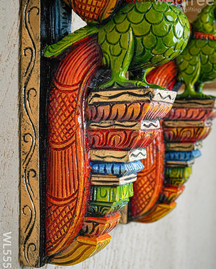 Wooden Carved Parrot Bracket - 18 inch - Set of 2 - WL5559 - Wooden Artifacts