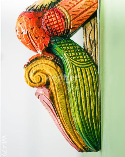 Wooden Carved Parrot Bracket - Set Of 2 Wl4792 Decor