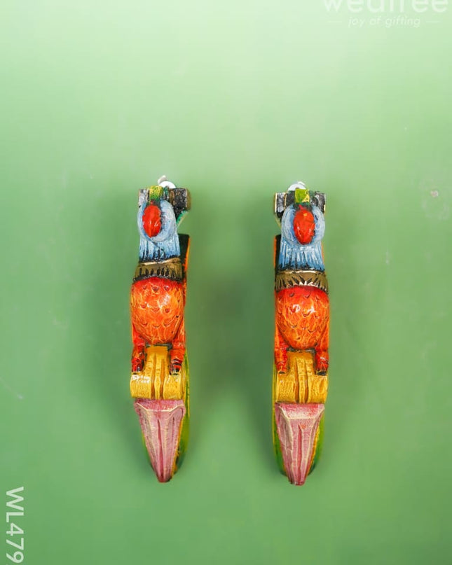 Wooden Carved Parrot Bracket - Set Of 2 Wl4792 Decor