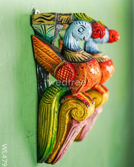 Wooden Carved Parrot Bracket - Set Of 2 Wl4792 Decor